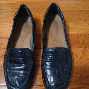 Easy Spirit NAVY  Croc-Embossed Loafers